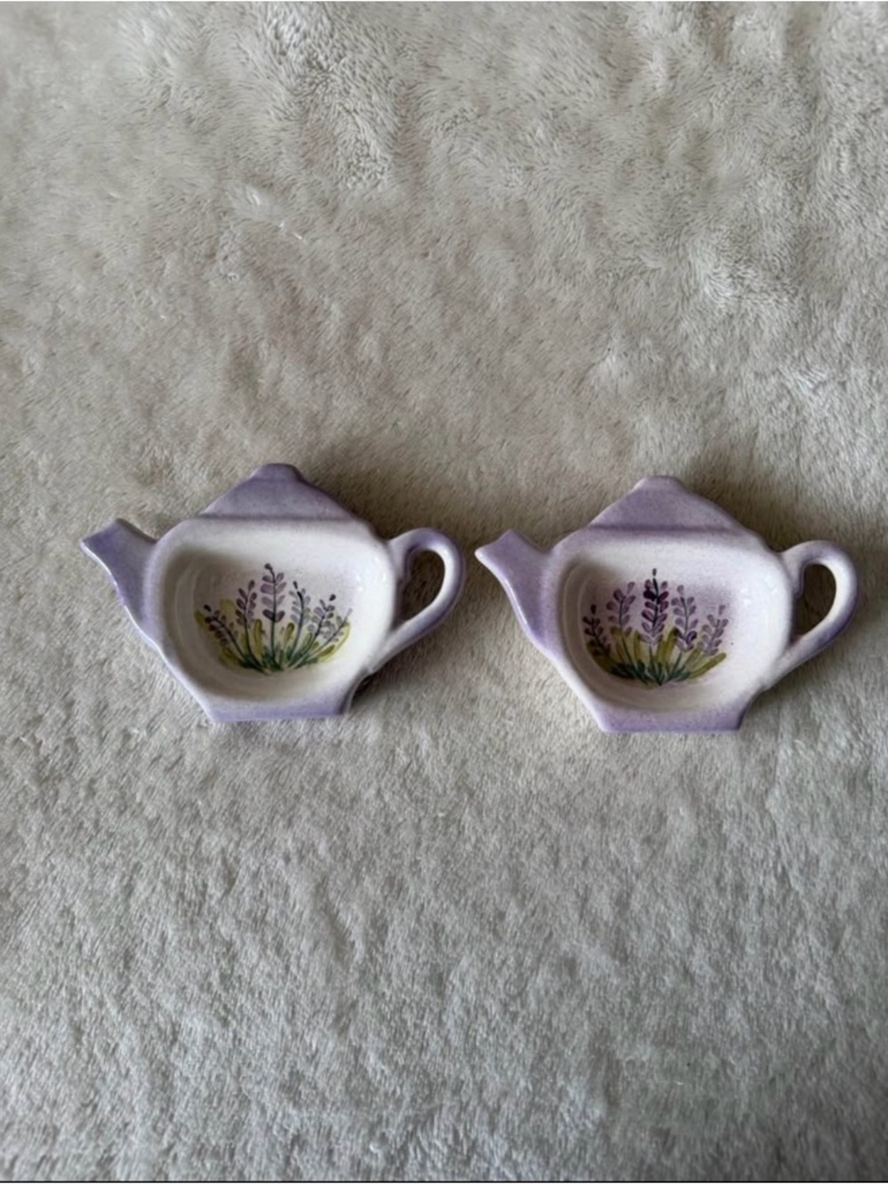 Lavender Teapot-Shaped Spoon Rests - Set of 2